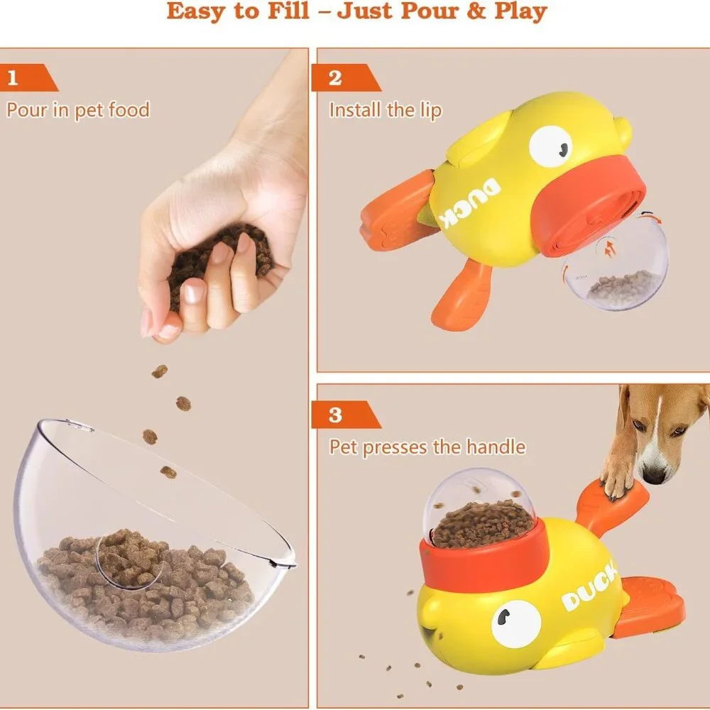 Durable Duck-Shaped Dog Slow Feeder Puzzle Toy(1 Pack)
